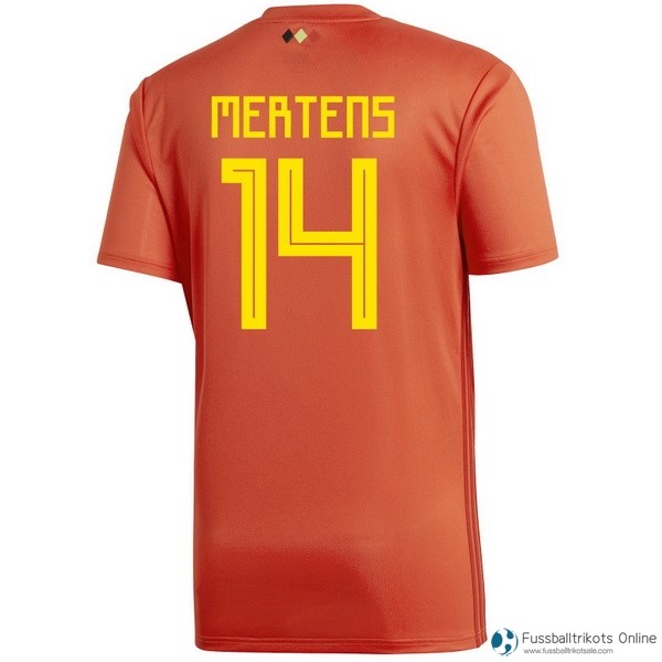 Belgica Trikot Heim Mertens 2018 Rote Fussballtrikots Günstig